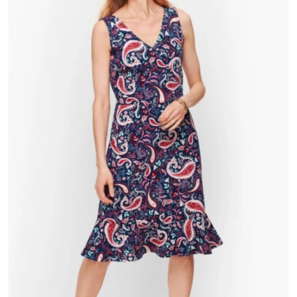 Talbots Paisley Print Sleeveless Dress Size XS